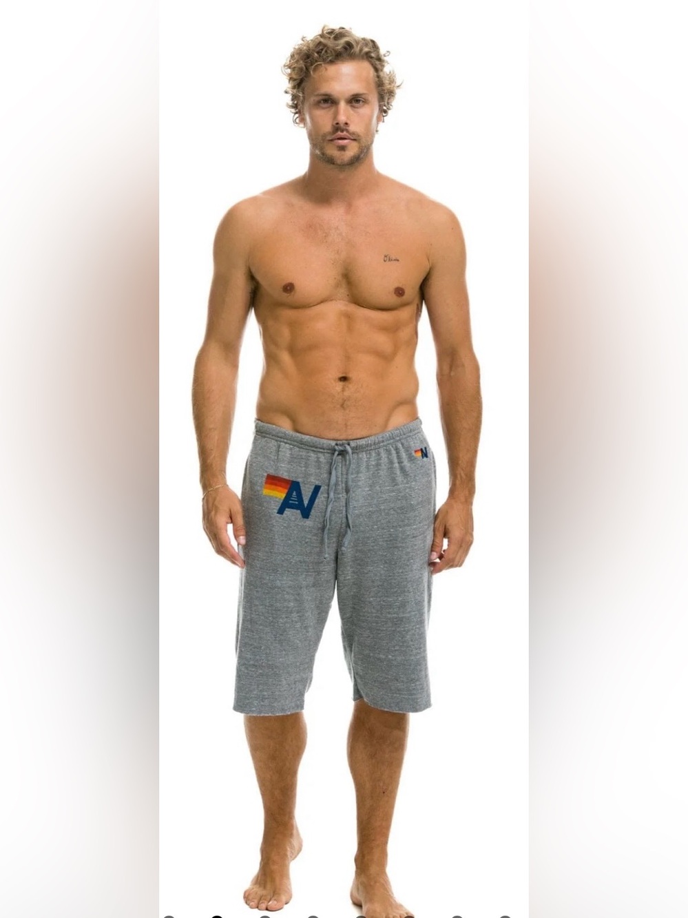 Aviation Nation Logo Sweatshorts Heather Grey Drawstring Comfort Men’s Size XL